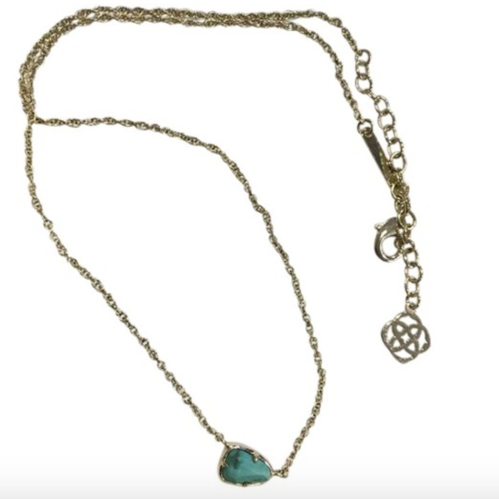Kendra Scott small turquoise and gold pendant